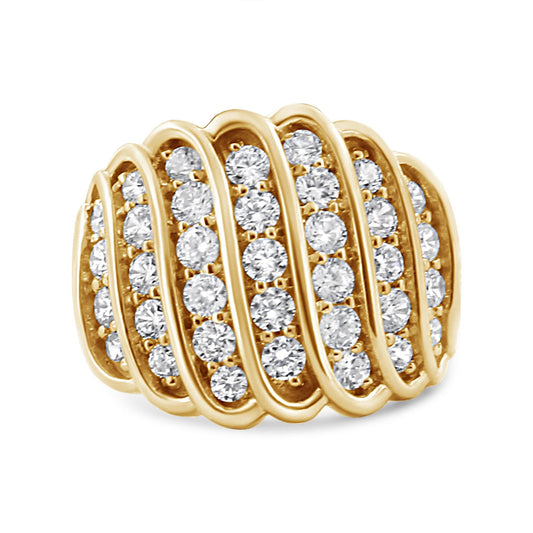 14K Yellow Gold Plated .925 Sterling Silver 2.00 Cttw Diamond Multi