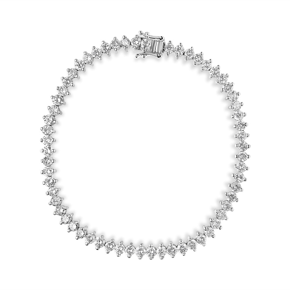 14K White Gold 5 1/2 Cttw Round Diamond 2-Prong Tennis Bracelet (H-I)