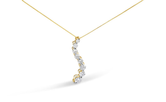 14k Yellow Gold 3.0 cttw Baguette and Brilliant Round-Cut Diamond Jour