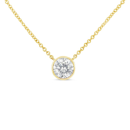 10K Yellow Gold 1/2 Carat Round Brilliant-Cut Diamond Modern Bezel-Set