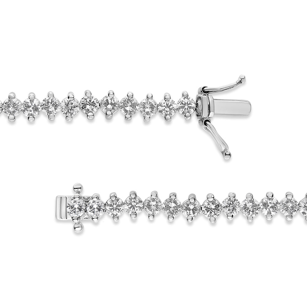 14K White Gold 5 1/2 Cttw Round Diamond 2-Prong Tennis Bracelet (H-I)