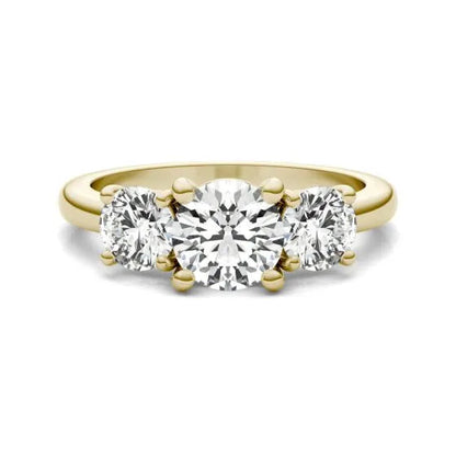 2 CTW Round Lab Grown Diamond Classic Three Stone Engagement Ring 14K