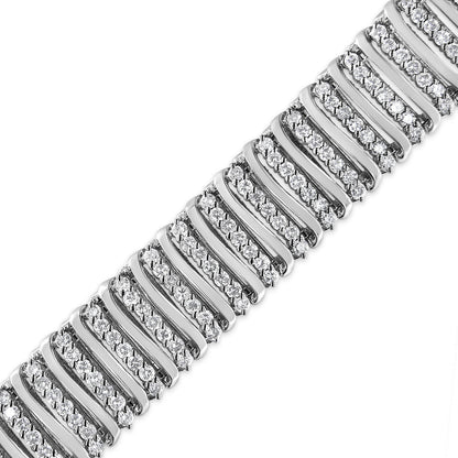 8 1/2 Cttw Diamond 7 Row Chevron "S" Curved Link