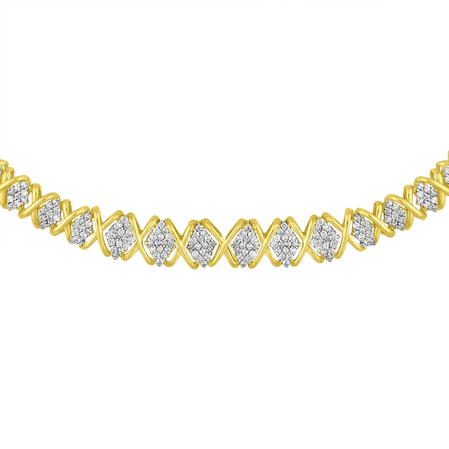 10K Yellow Gold 4 cttw Brilliant Round-Cut Diamond Graduating Riviera