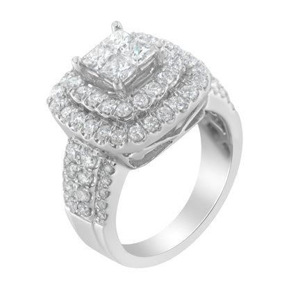 14KT White Gold Round and Princess Diamond Ring (2 1/4 cttw, H-I Color)