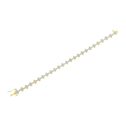 10K Yellow Gold 2.0 cttw Round-Cut Diamond 4 Leaf Clover Link Bracelet