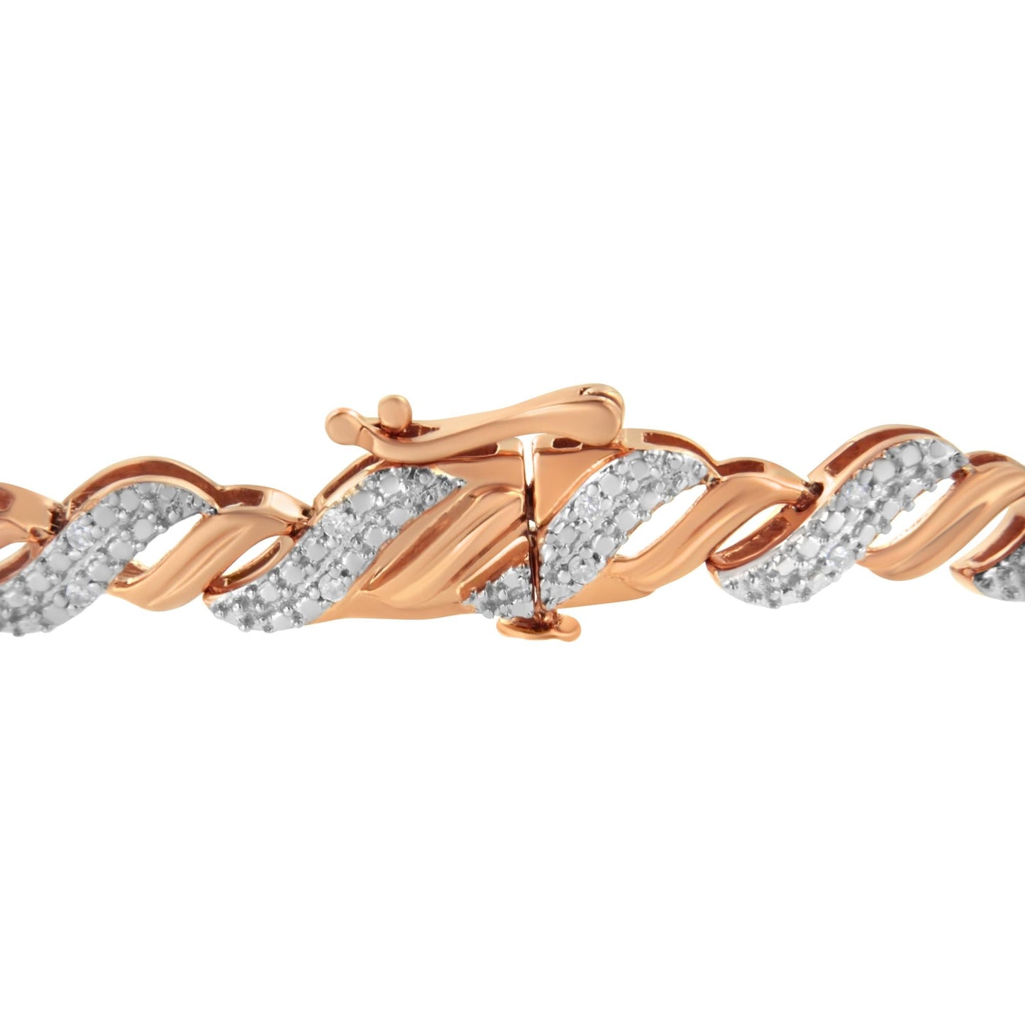 10K Rose Gold Plated .925 Sterling Silver 1/4 cttw Prong Set Round-Cut