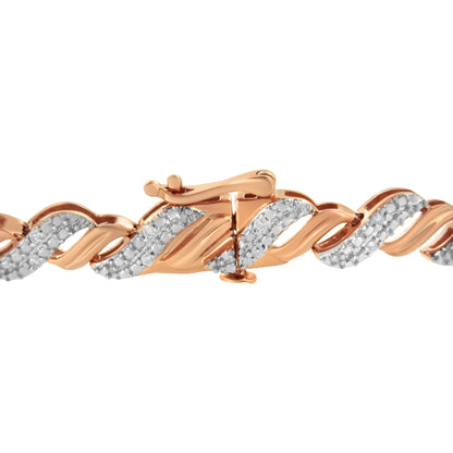 10K Rose Gold Plated .925 Sterling Silver 1/4 cttw Prong Set Round-Cut