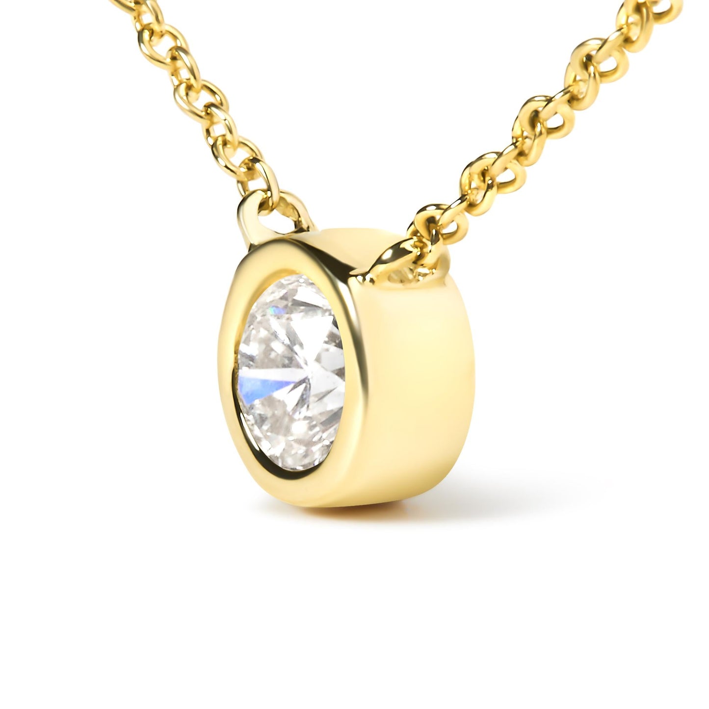 10K Yellow Gold 1/2 Carat Round Brilliant-Cut Diamond Modern Bezel-Set