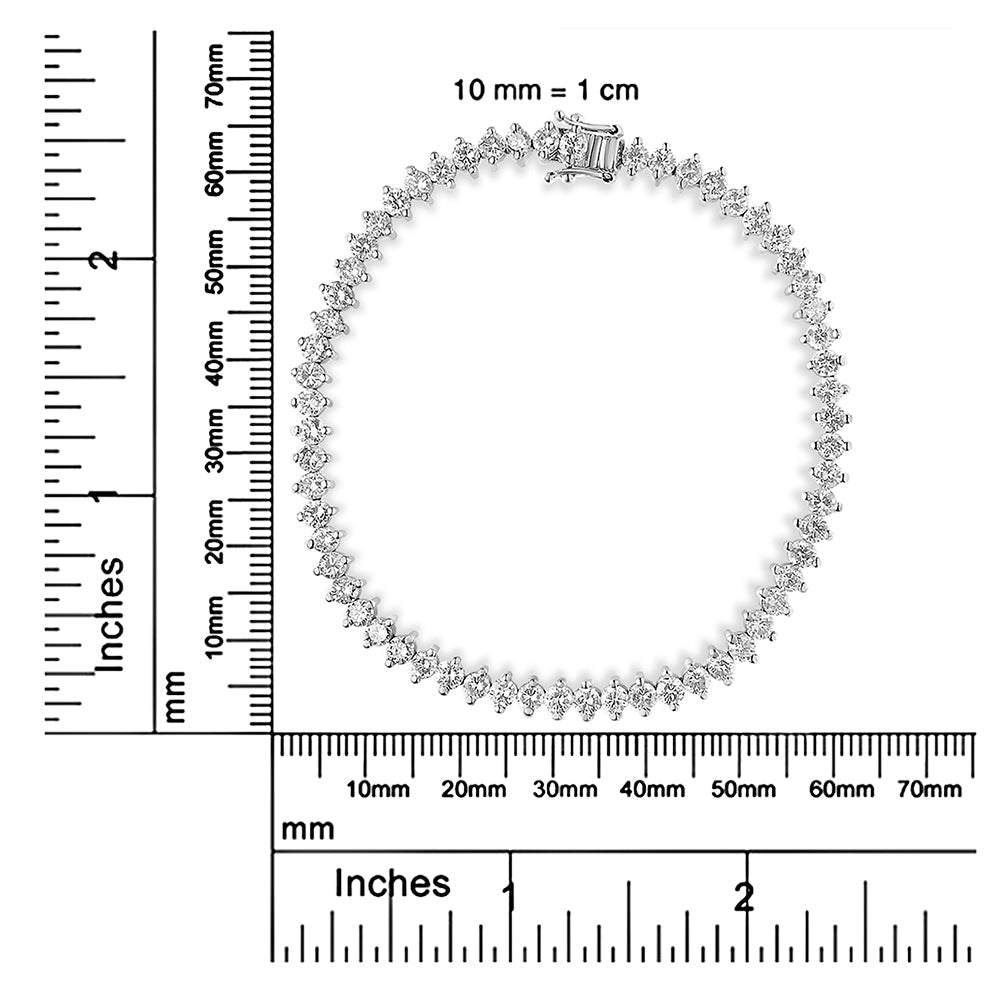 14K White Gold 5 1/2 Cttw Round Diamond 2-Prong Tennis Bracelet (H-I)