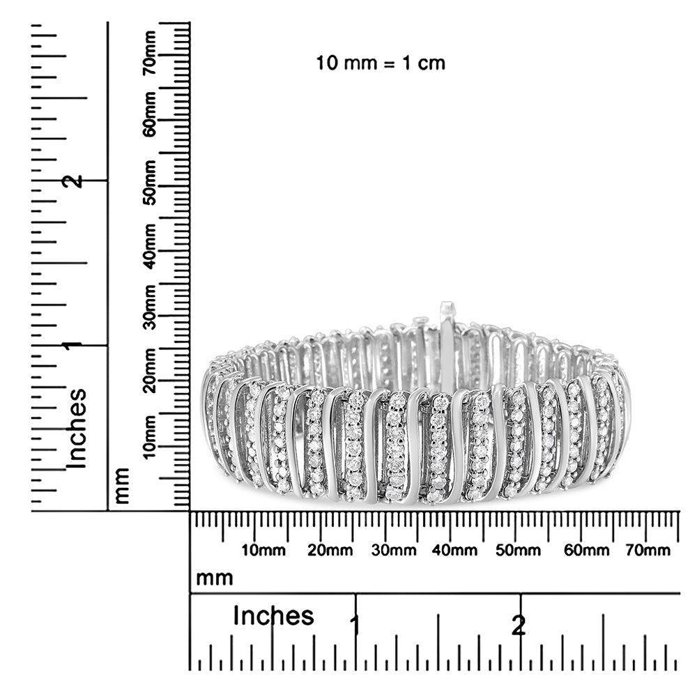 8 1/2 Cttw Diamond 7 Row Chevron "S" Curved Link