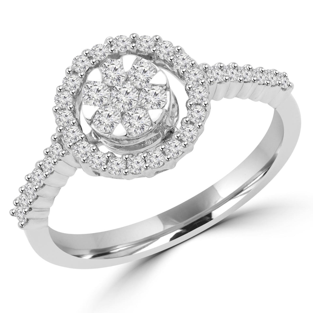 Majesty Diamonds MDR150001-3 0.4 CTW Round Diamond Halo Cluster Engage