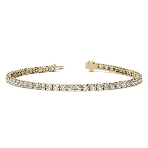 14K Gold 4.00 CTW Lab Diamond (G/VS) Tennis Bracelet | AGI Certified |