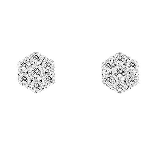 Luis Creations ERL1188K-100 1.00 Ct. Diamond Cluster Earring Set In 14